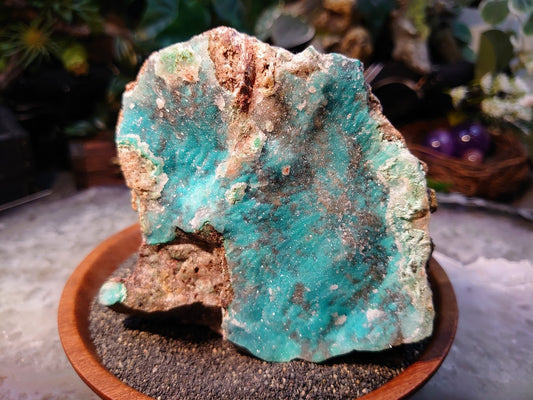 Natural Chrysocolla with Druzy on Matrix for Home and Altar Decor / 744g / Crystal Healing / Collection / Gifting for Her & Him