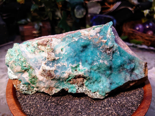 Natural Chrysocolla with Druzy on Matrix for Home and Altar Decor / 495g / Crystal Healing / Collection / Gifting for Her & Him