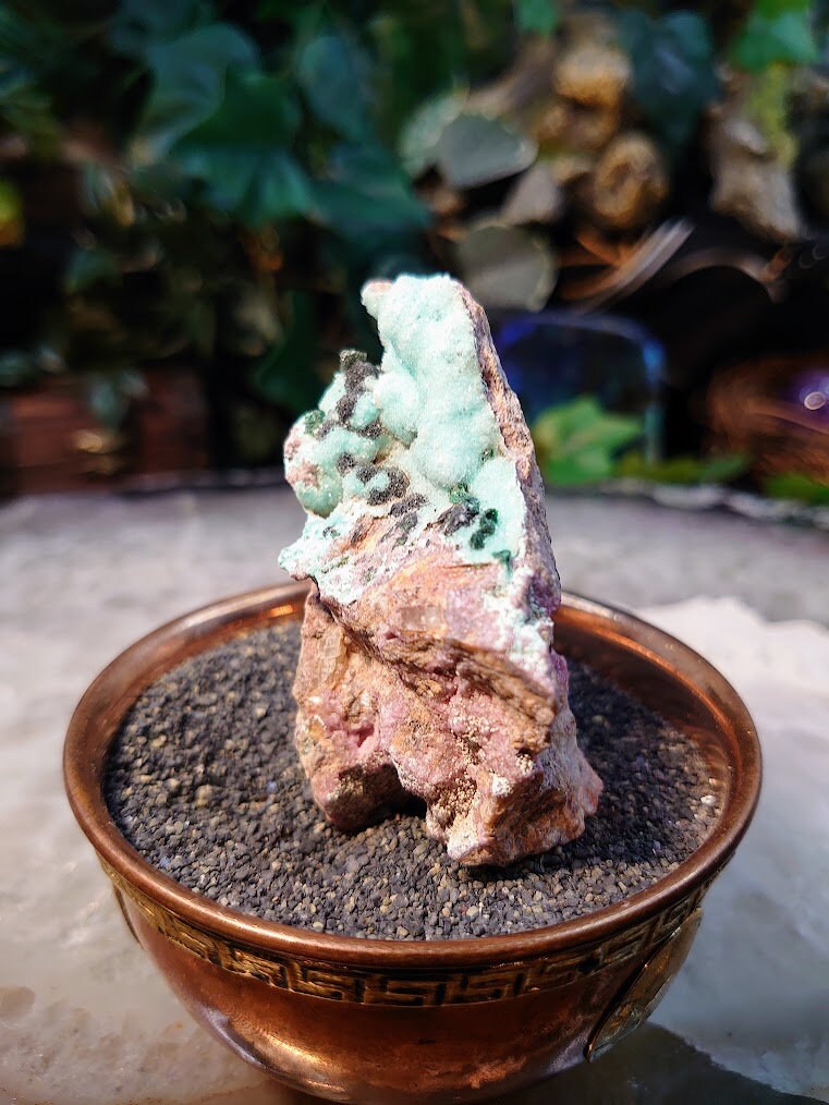 Natural Chrysocolla Druzy with Malachite Crystals and Cobaltoan Calcite on Matrix / 80.23g / Crystal Healing / Gifting for Her & Him