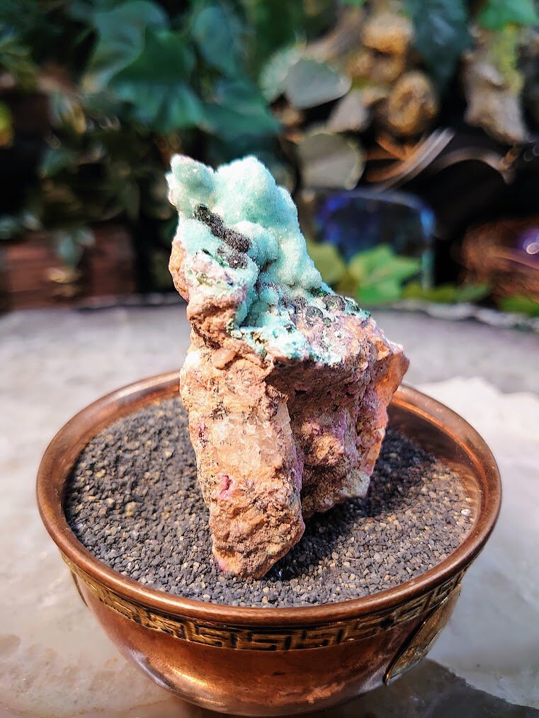 Natural Chrysocolla Druzy with Malachite Crystals and Cobaltoan Calcite on Matrix / 80.23g / Crystal Healing / Gifting for Her & Him