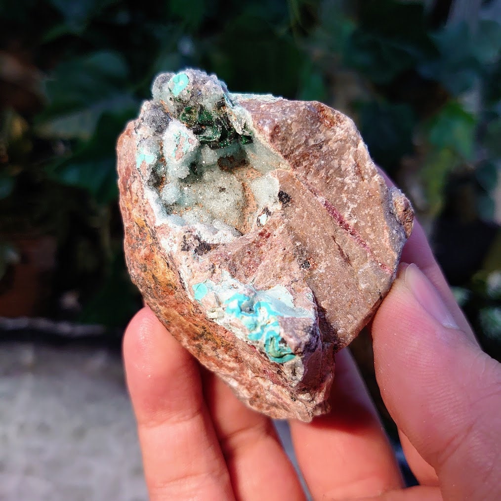 Natural Chrysocolla Druzy with Malachite Crystals and Cobaltoan Calcite on Matrix / 130g / Crystal Healing / Gifting for Her & Him