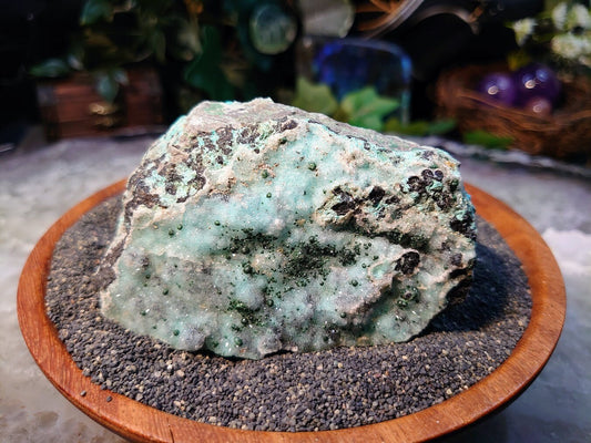 Natural Chrysocolla Druzy with Botryoidal Malachite Crystals on Matrix / 190g / Crystal Healing / Gifting for Her & Him