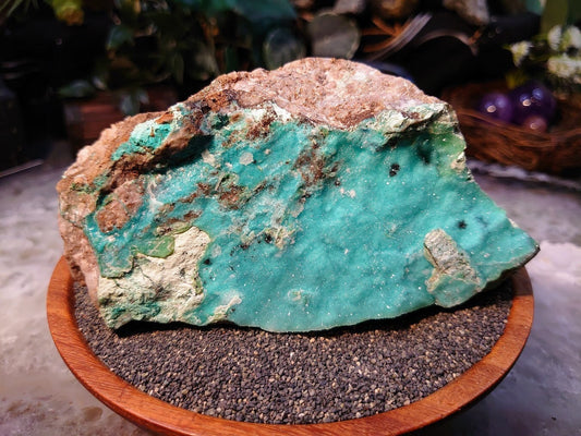 Natural Chrysocolla with Druzy on Matrix for Home and Altar Decor / 490g / Crystal Healing / Collection / Gifting for Her & Him