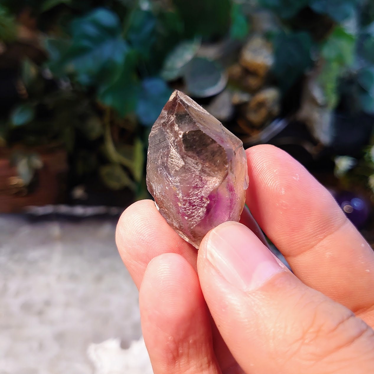 Smoky Amethyst Crystal with Hematite and Rutile from Espírito Santos, Brazil for Collection / 23.58g / Crystal Healing/ Super Seven Locality