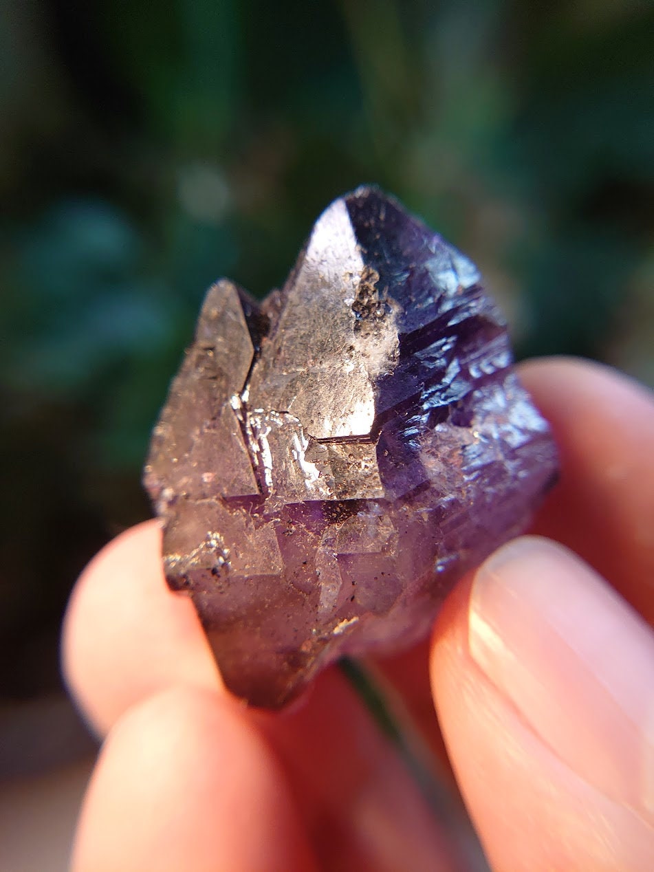 Dark Amethyst Cluster with Goethite from Espírito Santos, Brazil for Collection / 27.15g / Meditation/ Super Seven Locality