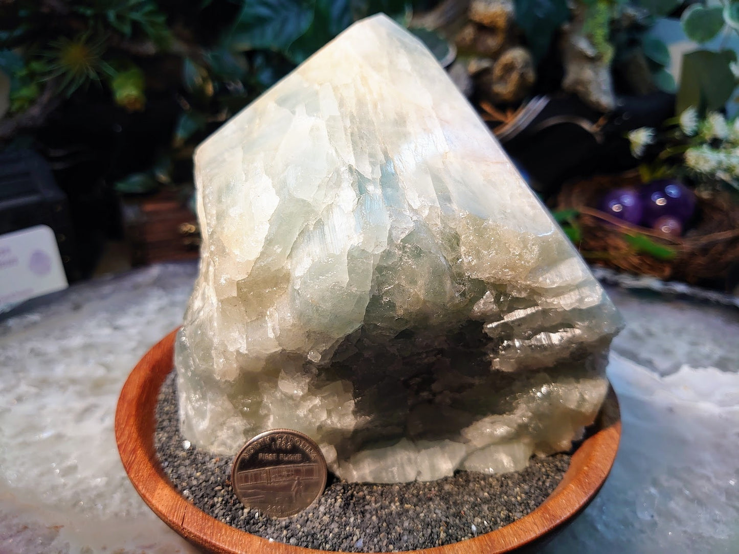 Large Semi Polished Aquamarine Generator/Obelisk/Tower from Brazil for Crystal Healing /  1,506g / Reiki / Meditation / Home & Altar Decor