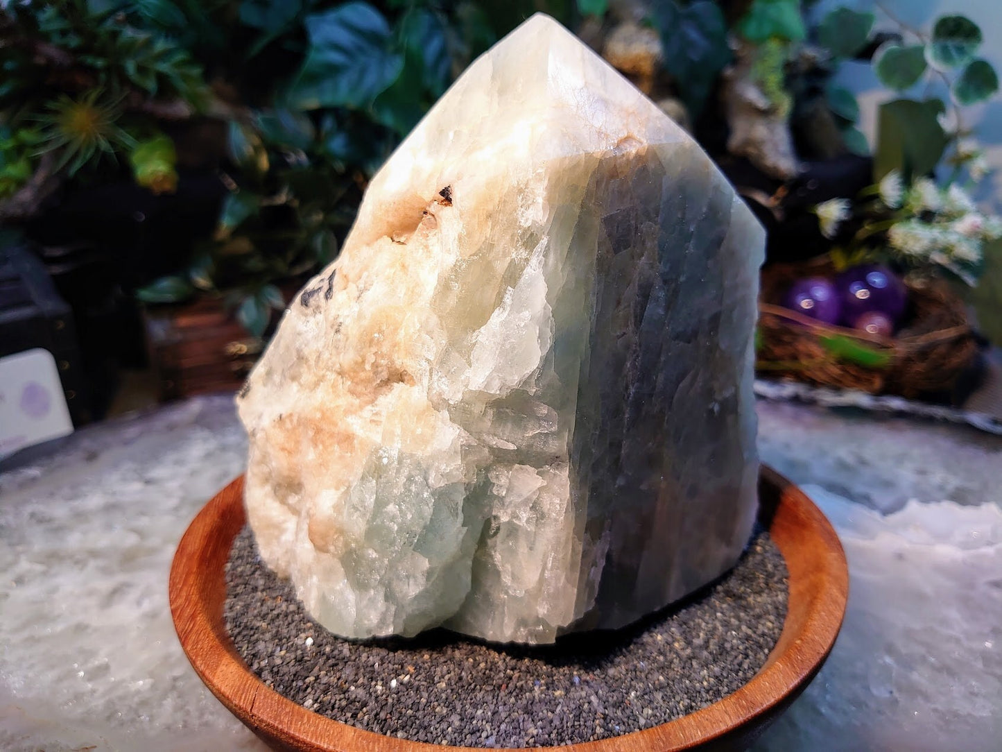 Large Semi Polished Aquamarine Generator/Obelisk/Tower from Brazil for Crystal Healing /  1,506g / Reiki / Meditation / Home & Altar Decor