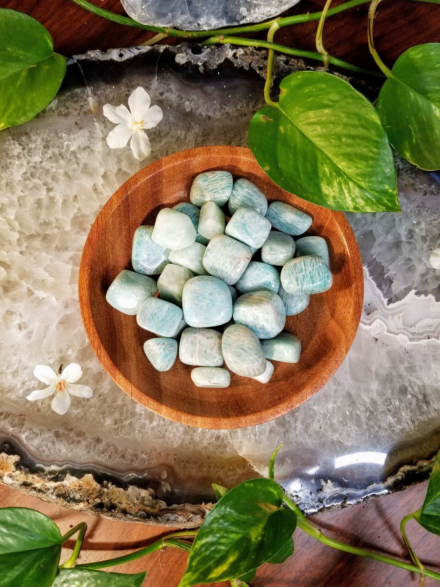 Amazonite Tumbled Stone from Brazil / Polished Pebbles/ for Crystal Healing & Grids/ Reiki/ Meditation/ Energy Work / Mineral Collecting