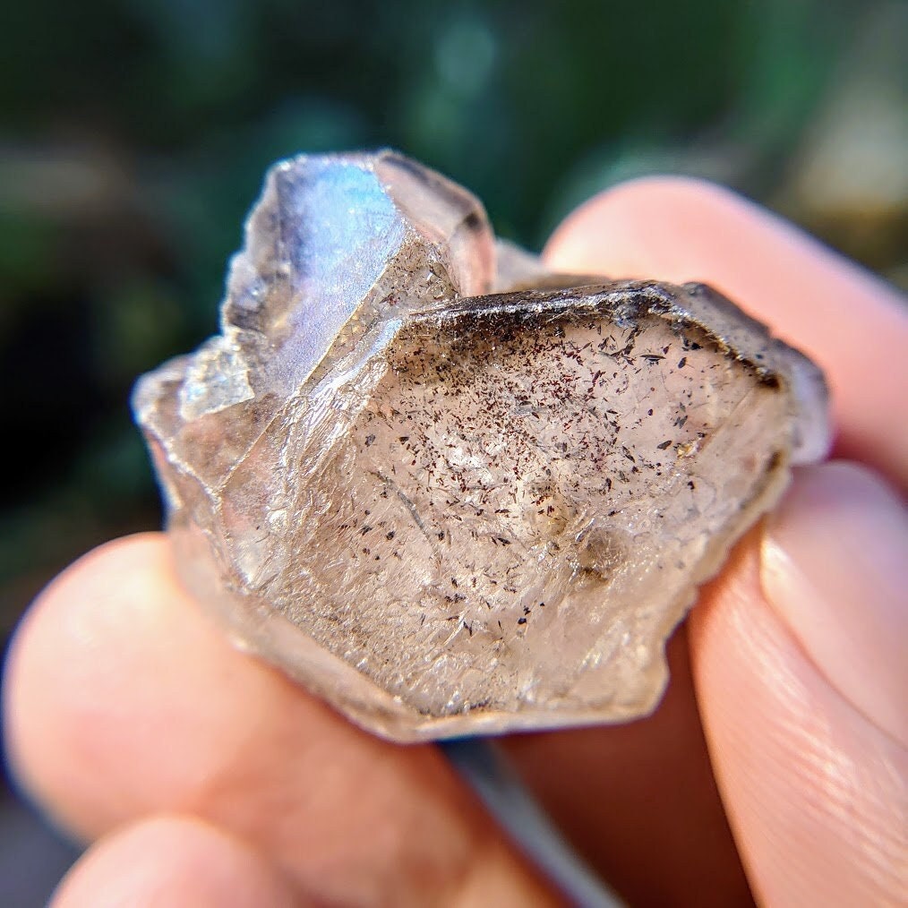 Smoky Quartz Cluster with Goethite from Espírito Santos, Brazil for Collection / 31.83g / Meditation/ Super Seven Locality