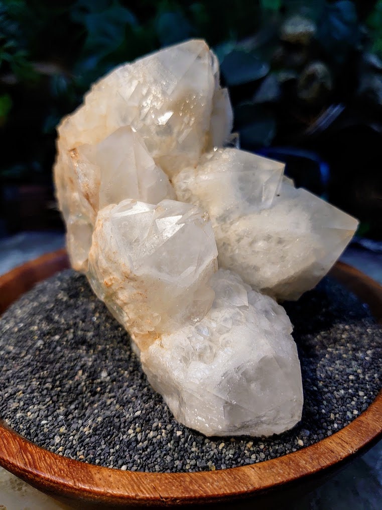 White Love Star Quartz Cascade Cluster with Fuchsite Inclusions from Ivato, Madagascar for Crystal Healing / 628g / Meditation / Collection