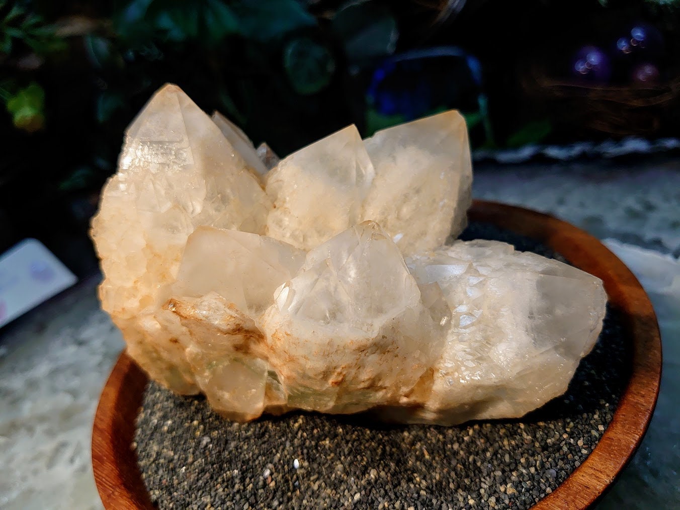 White Love Star Quartz Cascade Cluster with Fuchsite Inclusions from Ivato, Madagascar for Crystal Healing / 628g / Meditation / Collection