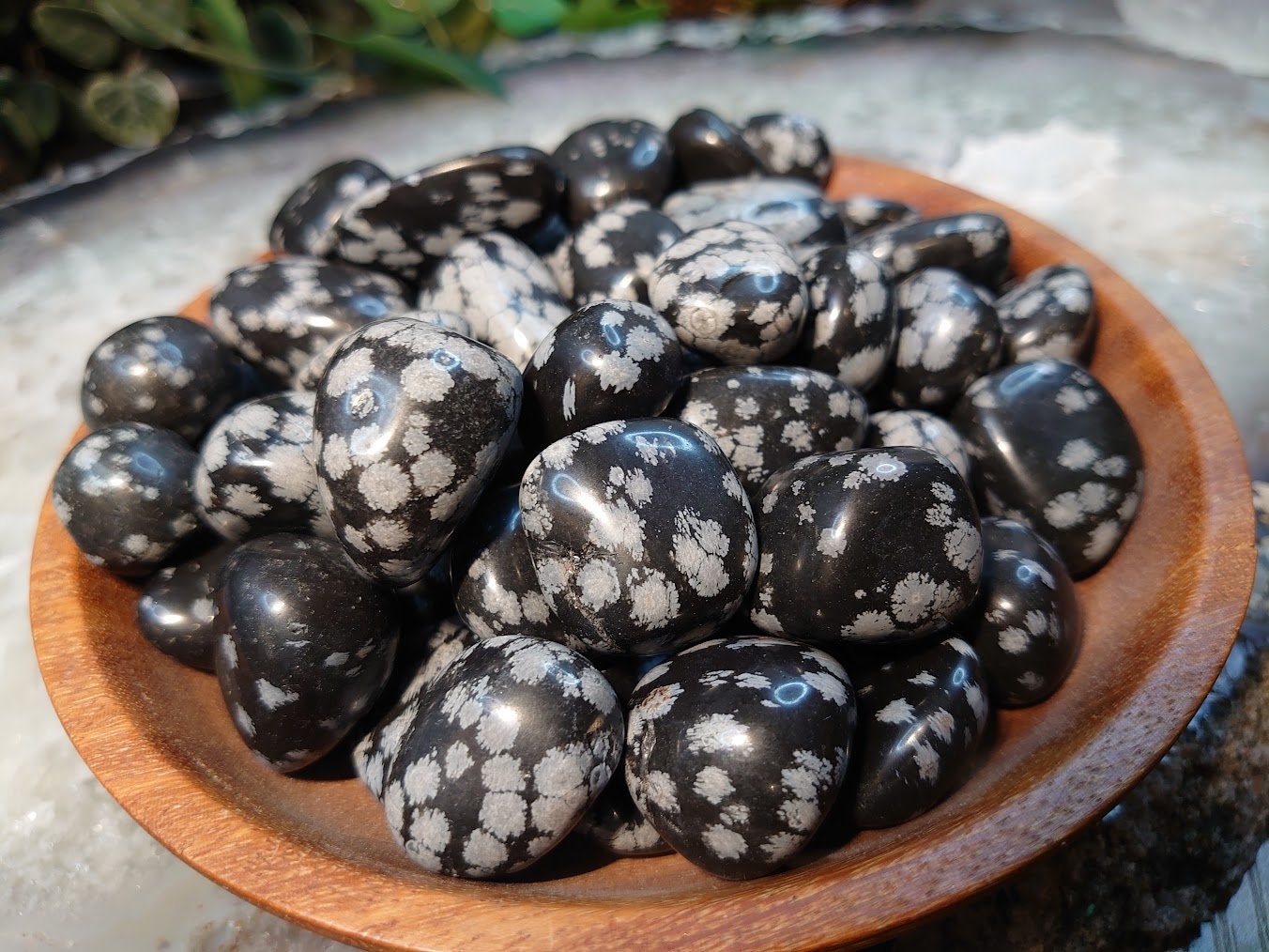 Snowflake Obsidian Tumbled Stone from Mexico / Polished Pebbles/ for Crystal Healing and Grids /Volcanic Glass / Meditation/ Gifts