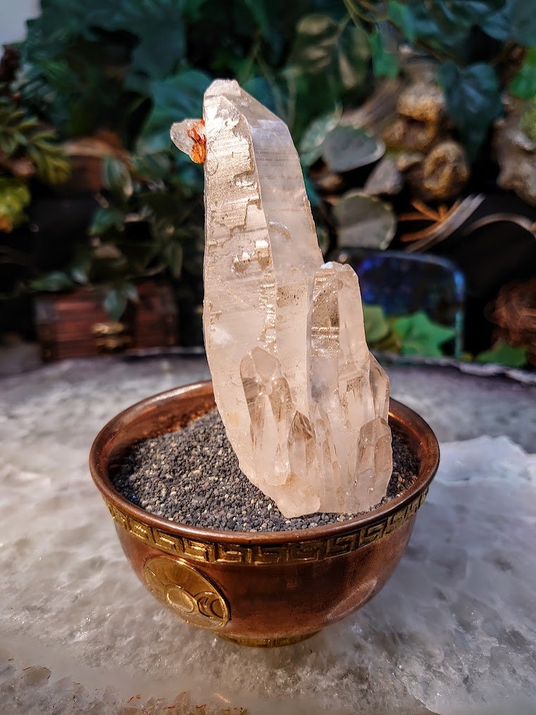 Congo Lemurian Quartz Cluster from DRC for Crystal Healing / 154g / Meditation / Collection / Rare Find