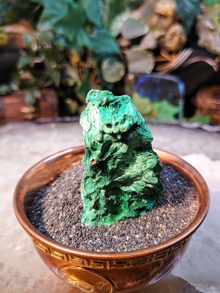 Silky Fibrous Malachite Specimen from Kasompe, Congo for Home and Altar Decor / 72.89g / Collection / Crystal Healing