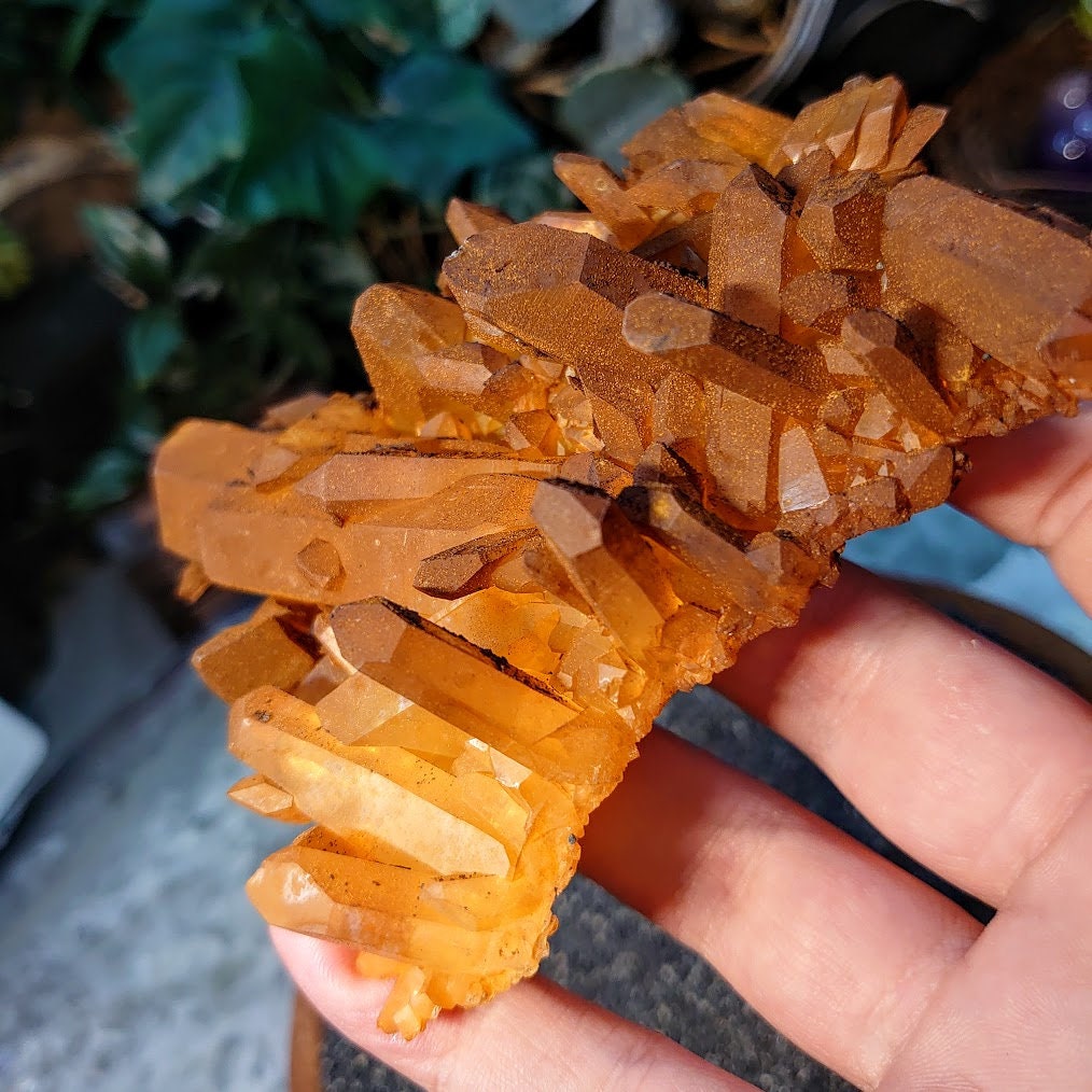 Arkansas Tangerine Quartz Cluster from United States for Crystal Healing / 154g / Meditation / Collection