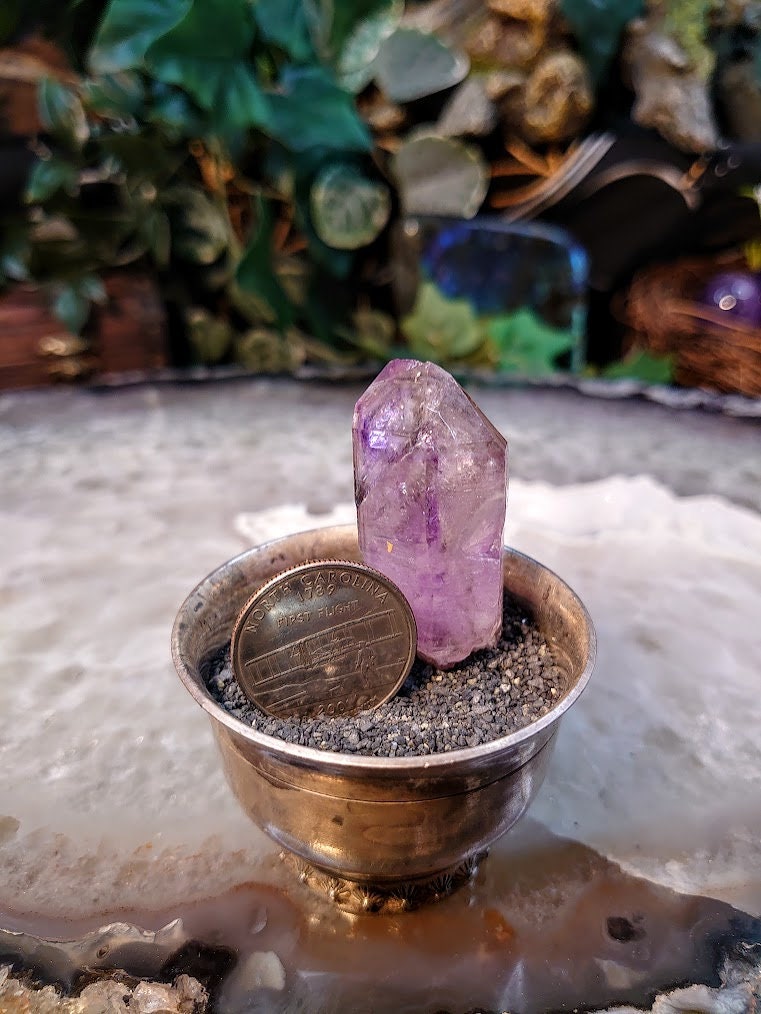 Shangaan Amethyst Crystal with Self Healing & Hematite Inclusions from Zimbabwe for Collection / 26.11g / Meditation/ Miniature Class