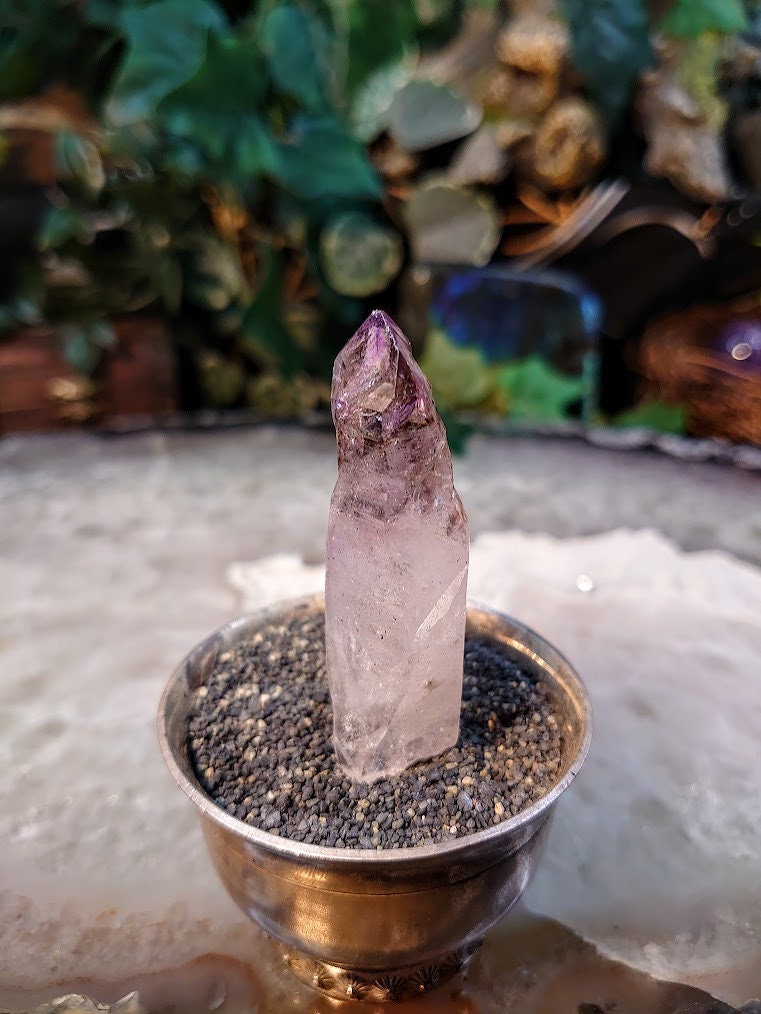 Double Terminated Shangaan Amethyst Scepter with Hematite Inclusions from Zimbabwe for Collection / 19.71g / Meditation/ Miniature Class