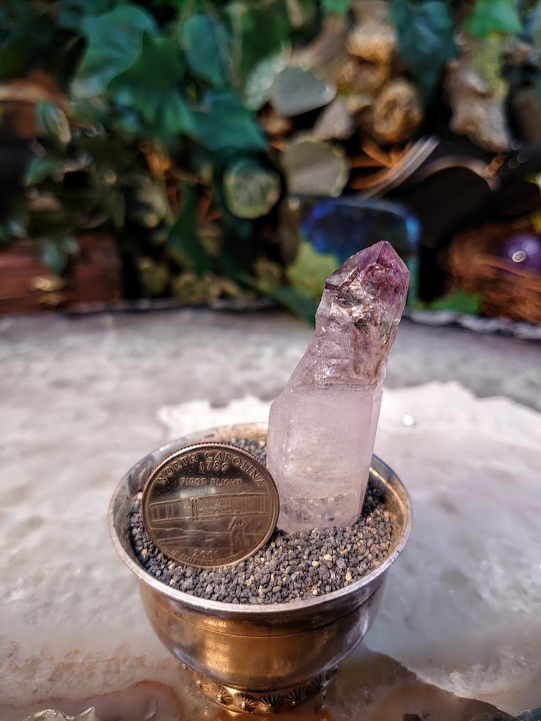 Double Terminated Shangaan Amethyst Scepter with Hematite Inclusions from Zimbabwe for Collection / 19.71g / Meditation/ Miniature Class