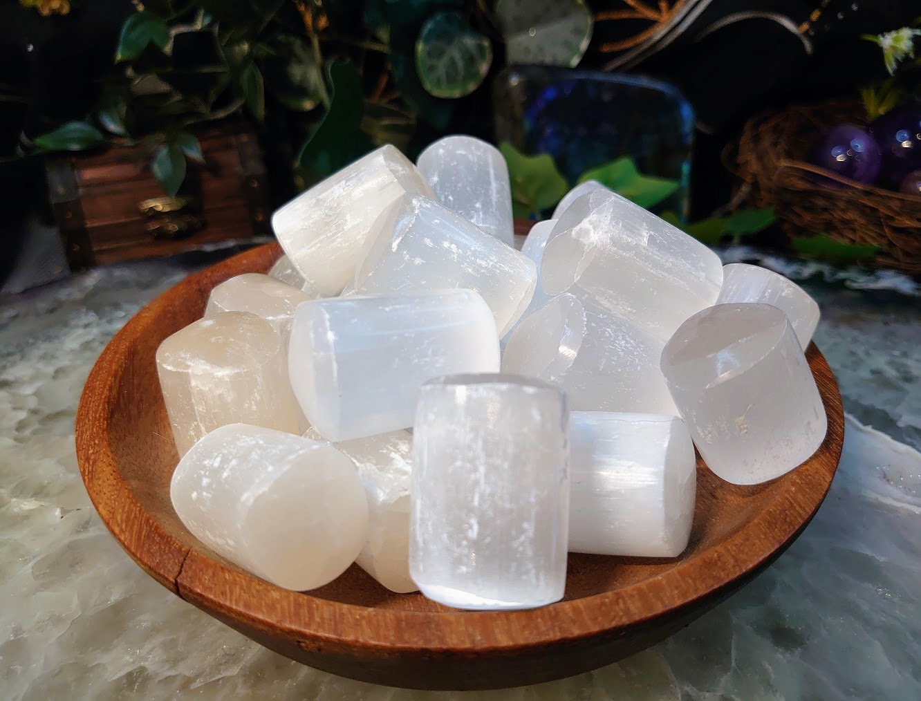 Selenite Tumbled Stones from Brazil for Crystal Healing/ Reiki/ Meditation/ Crystal & Mineral Collectors