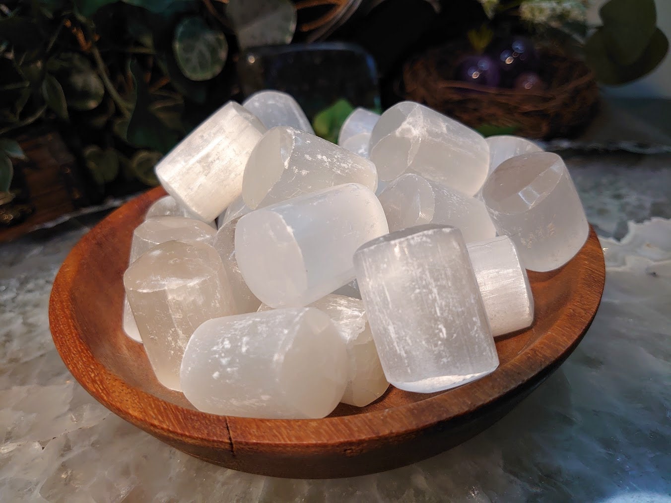 Selenite Tumbled Stones from Brazil for Crystal Healing/ Reiki/ Meditation/ Crystal & Mineral Collectors