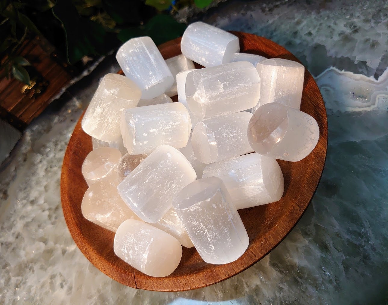 Selenite Tumbled Stones from Brazil for Crystal Healing/ Reiki/ Meditation/ Crystal & Mineral Collectors