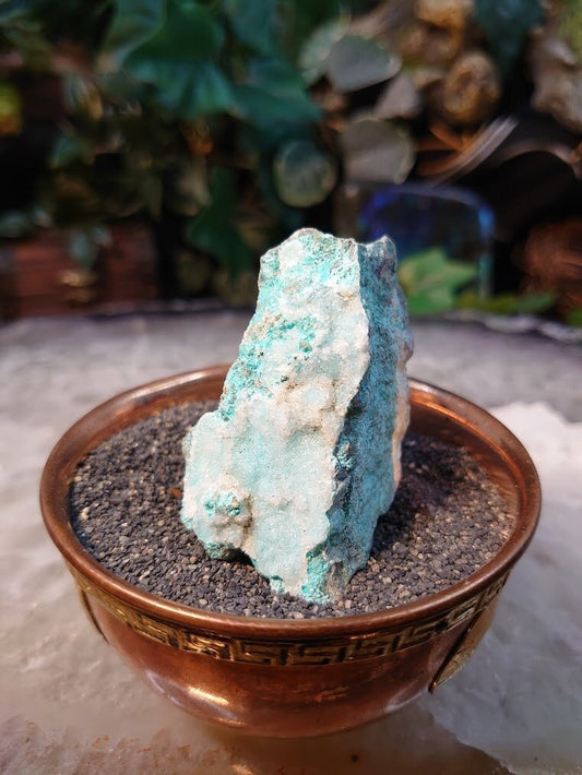 Natural Chrysocolla with Druzy on Matrix for Home and Altar Decor / 74.51g / Crystal Healing / Collection / Gifting for Her & Him