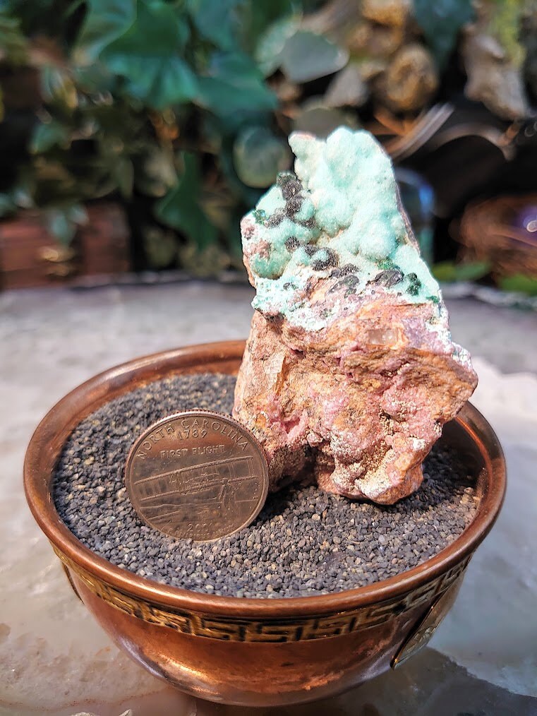 Natural Chrysocolla Druzy with Malachite Crystals and Cobaltoan Calcite on Matrix / 80.23g / Crystal Healing / Gifting for Her & Him