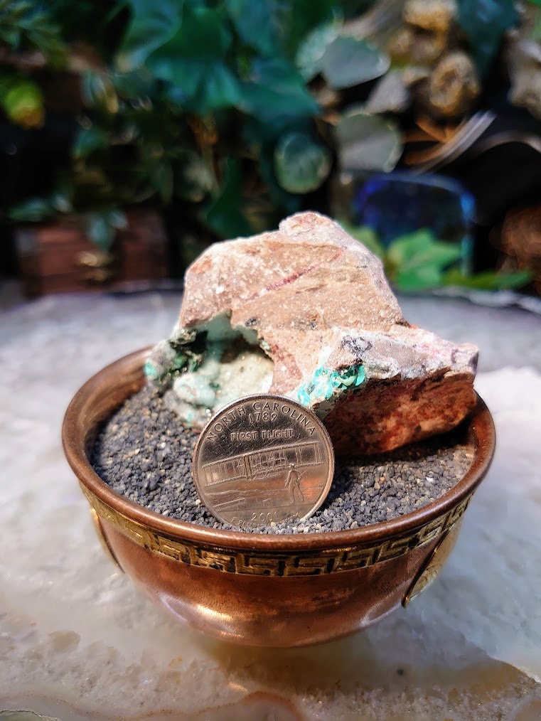 Natural Chrysocolla Druzy with Malachite Crystals and Cobaltoan Calcite on Matrix / 130g / Crystal Healing / Gifting for Her & Him