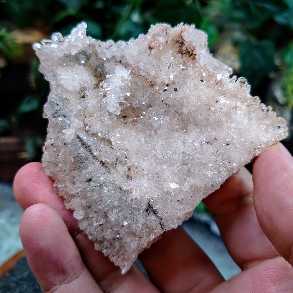 Striking Colombian Clear and Pink Quartz Plate / 117.54g / Lithium / for Crystal Healing / Small Cabinet Size