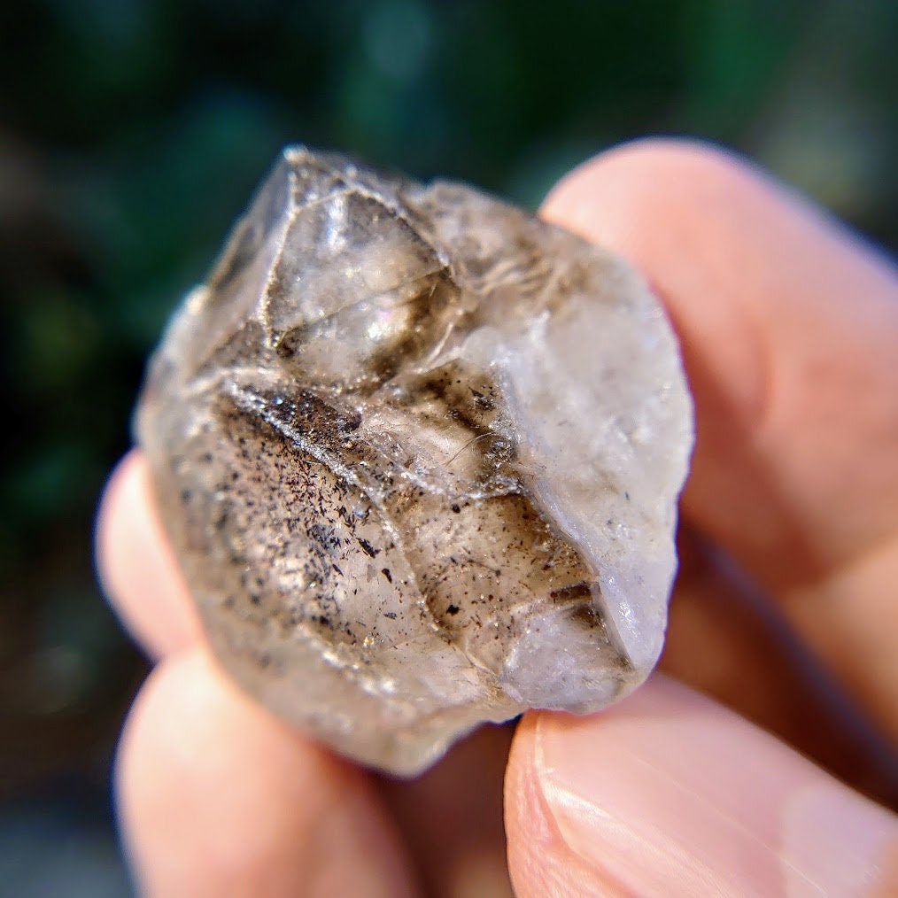 Smoky Quartz Cluster with Goethite from Espírito Santos, Brazil for Collection / 31.83g / Meditation/ Super Seven Locality