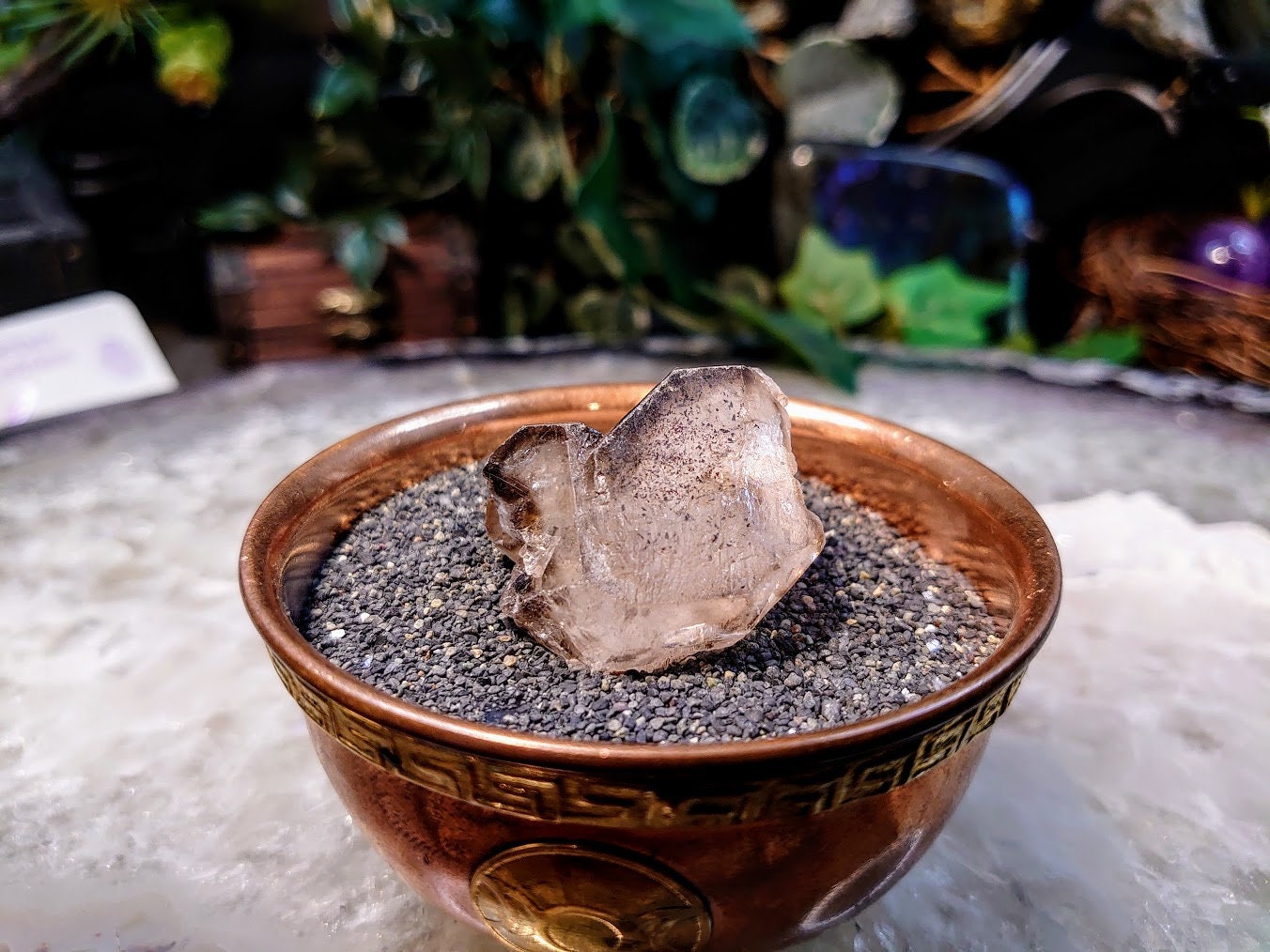 Smoky Quartz Cluster with Goethite from Espírito Santos, Brazil for Collection / 31.83g / Meditation/ Super Seven Locality