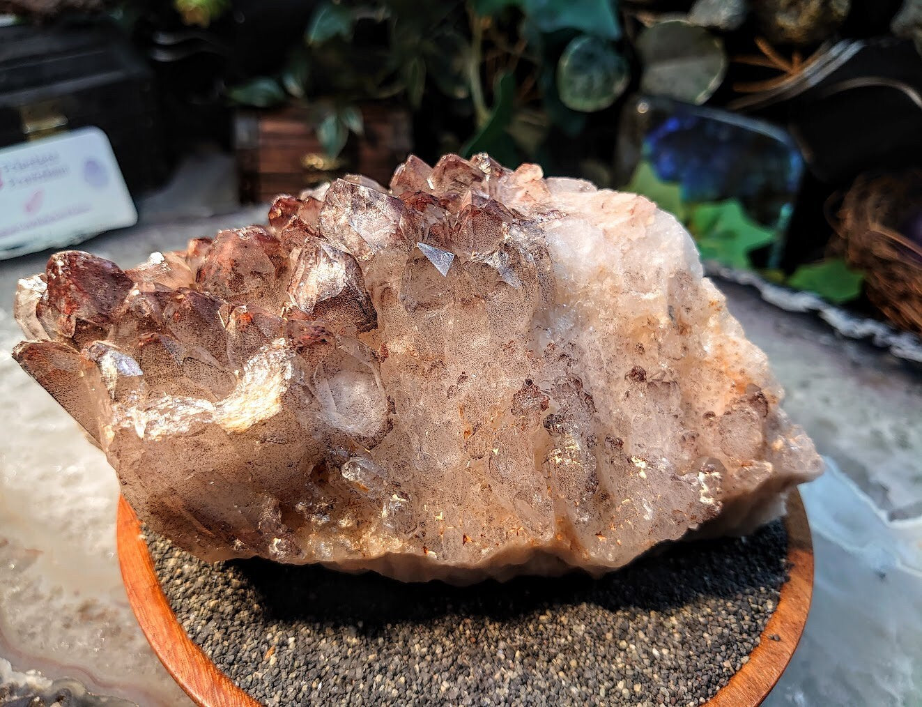 Awesome Hematite Quartz Cluster with Black and Red Phantoms from Zambia / 984g / Hematoid Quartz for Crystal Healing / Cabinet Size Class