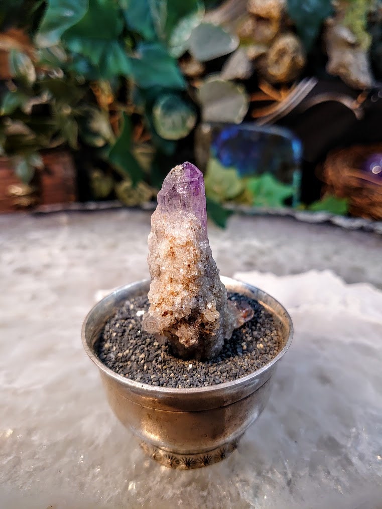 Shangaan Amethyst Crystal in Quartz Druzy from Zimbabwe for Collection / 27.33g / Meditation/ Miniature Class