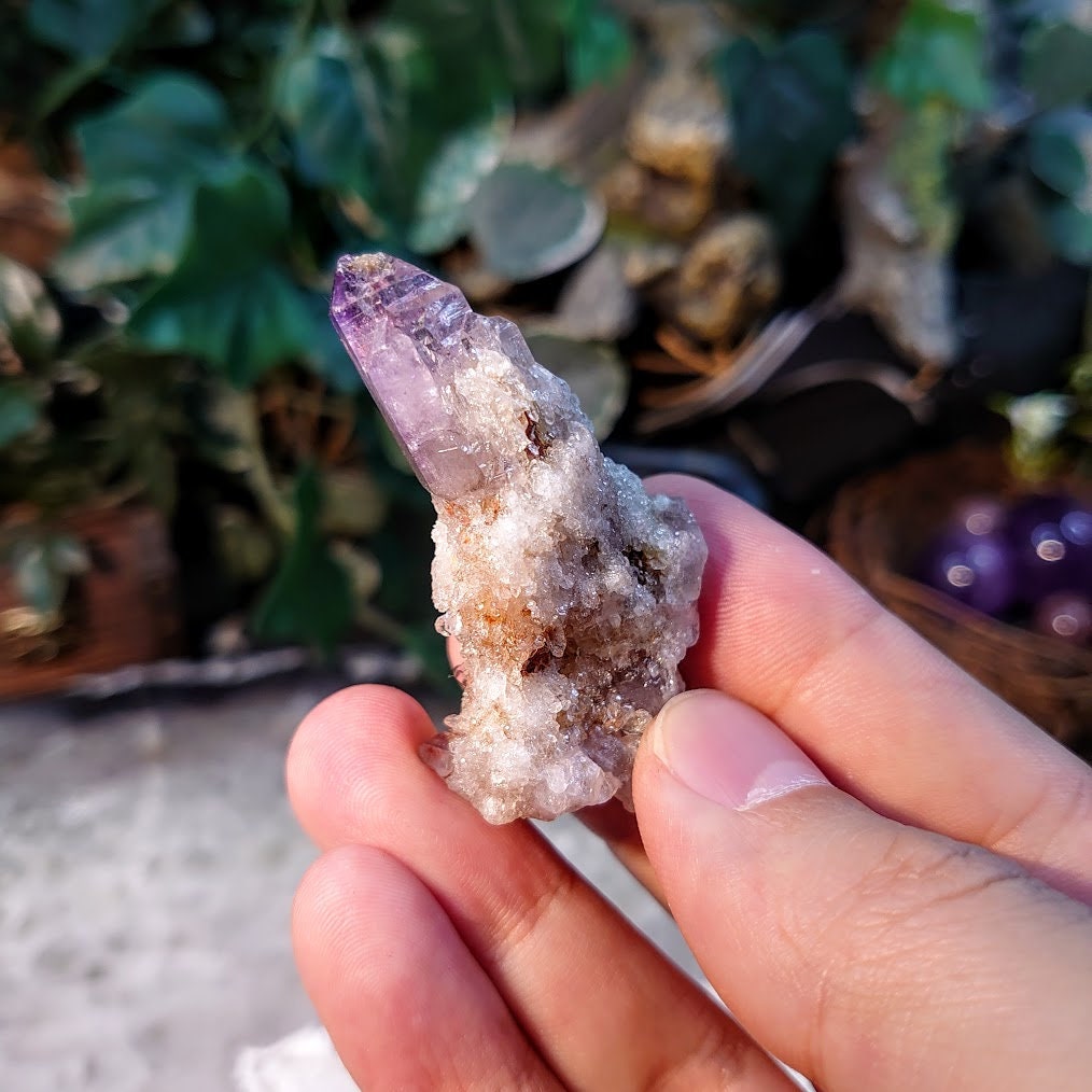 Shangaan Amethyst Crystal in Quartz Druzy from Zimbabwe for Collection / 27.33g / Meditation/ Miniature Class