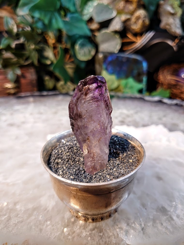 Shangaan Smoky Amethyst Crystal Cluster with Hematite Inclusions from Zimbabwe for Collection / 30.40g / Meditation/ Miniature Class