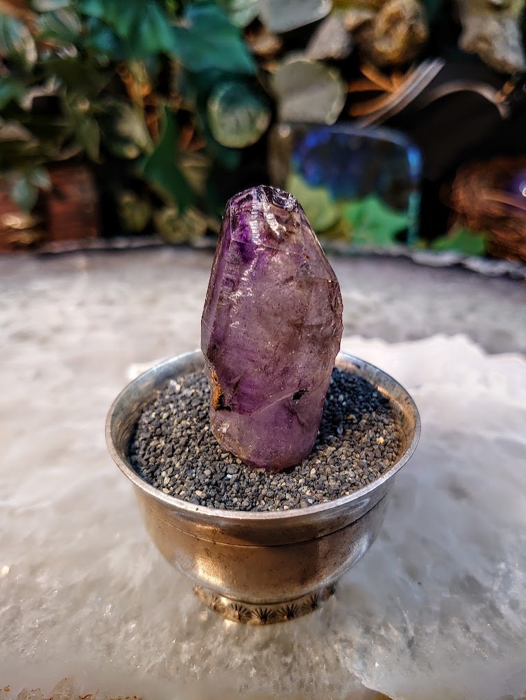 Shangaan Smoky Amethyst Crystal Cluster with Hematite Inclusions from Zimbabwe for Collection / 30.40g / Meditation/ Miniature Class