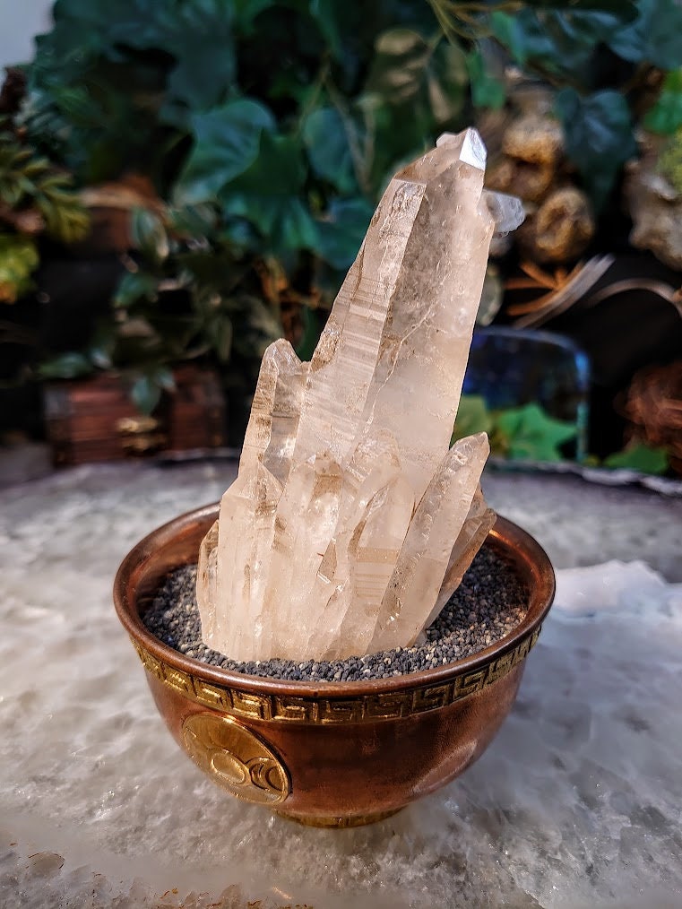 Congo Lemurian Quartz Cluster from DRC for Crystal Healing / 154g / Meditation / Collection / Rare Find