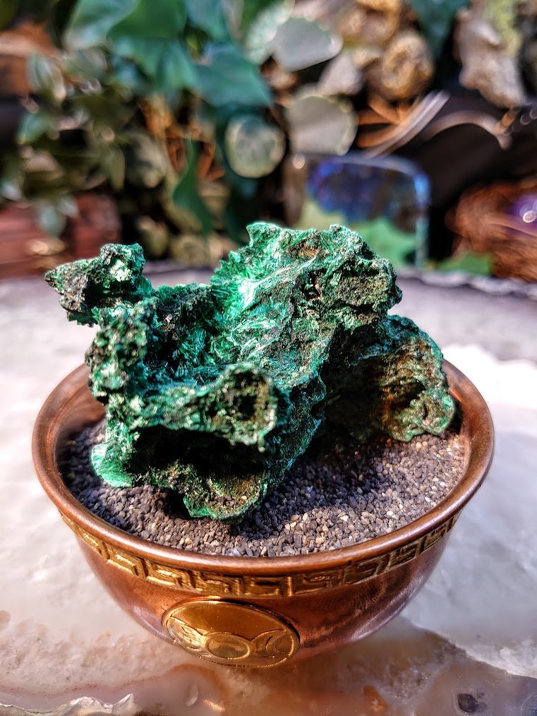 Silky Fibrous Malachite Specimen from Kasompe, Congo for Home and Altar Decor / 91.06g / Collection / Crystal Healing