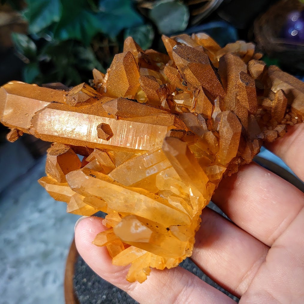 Arkansas Tangerine Quartz Cluster from United States for Crystal Healing / 154g / Meditation / Collection