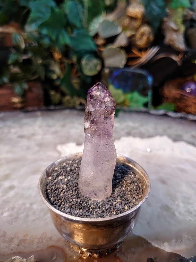 Double Terminated Shangaan Amethyst Scepter with Hematite Inclusions from Zimbabwe for Collection / 19.71g / Meditation/ Miniature Class