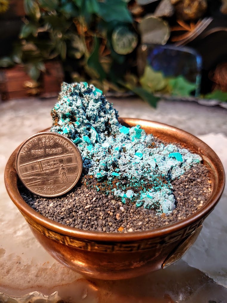 Chrysocolla Plate/Cluster from Cunyari Mine, Peru for Home & Altar Decor / 29.10g / Crystal Healing / Collection / Miniature Class Size