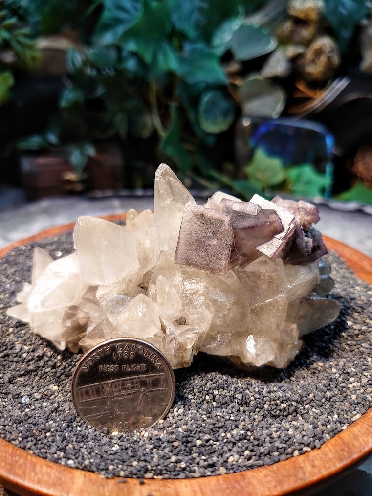 Dogtooth Calcite Cluster with Purple Fluorite and Quartz Druzy from Baluchistan Province, Pakistan / 182g / Collection