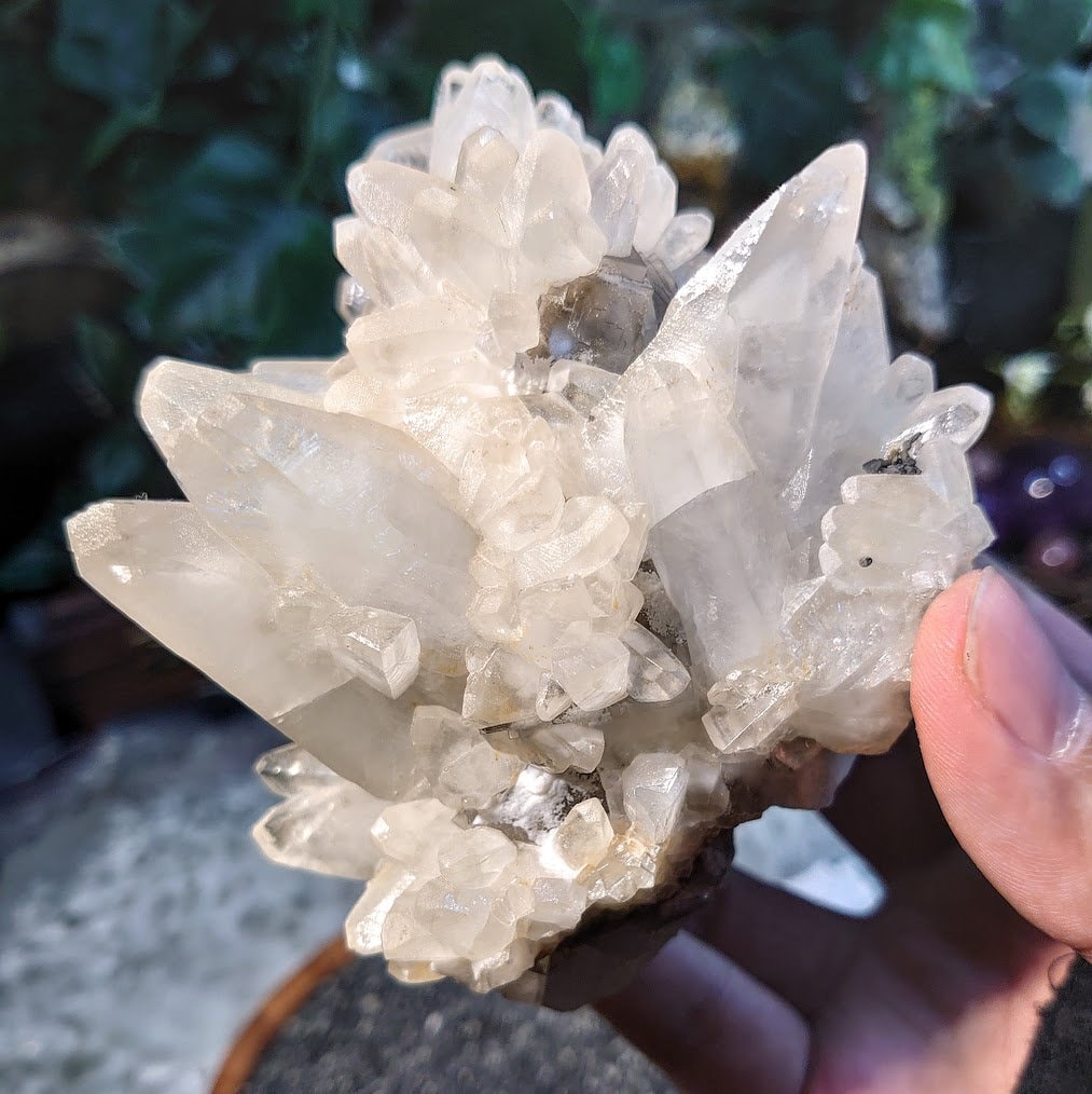 Stunning Phantom Calcite Cluster with Purple Fluorite  from Baluchistan Province, Pakistan / 553g / Collection