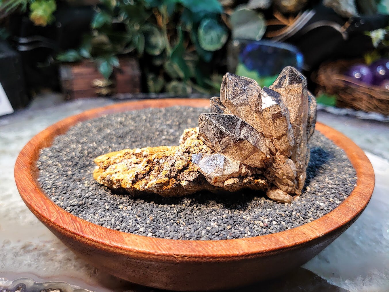 Natural Smoky Quartz Cluster on Matrix from Malawi, Africa for Collection / 98.74g / Home and Altar Decor / Protection / Crystal Healing