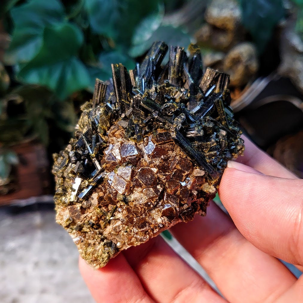 Stunning Epidote & Andradite Garnet Cluster from East Macedonia and Thrace, Greece / 123g / Mineral Collection / Small Cabinet Size