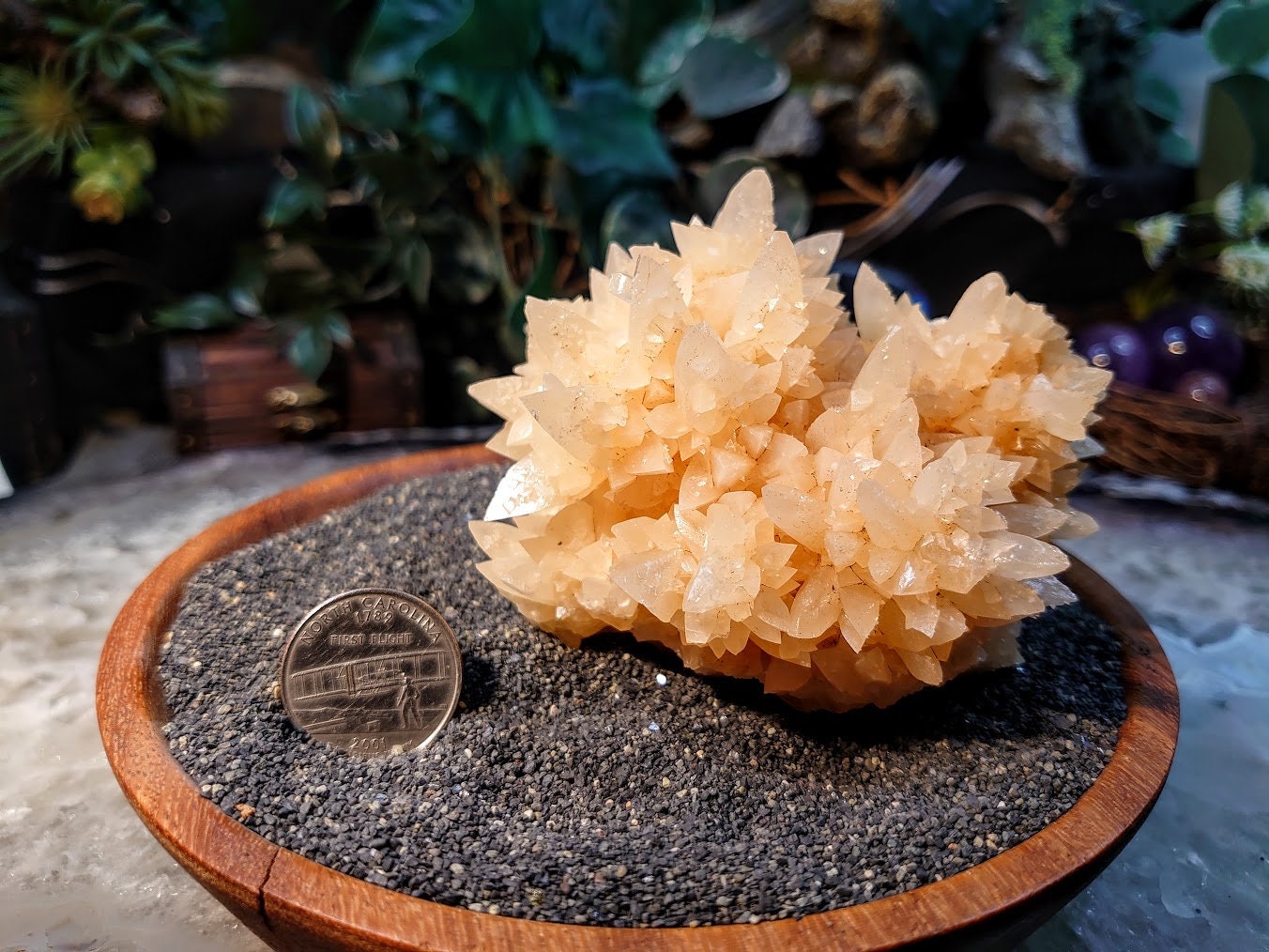 Amazing Dogtooth Orange Calcite Cluster from Andalusia, Spain for Collection / 307g / Home and Altar Decor / Small Cabinet Class