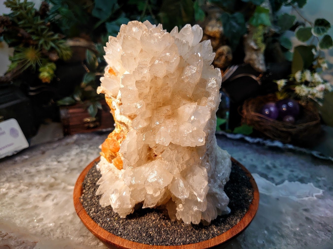 Beautiful White Celestite Cluster on Sulphur from Sicily, Italy / 1,882g / Celestine / Cabinet Size Class / Natural / Collection