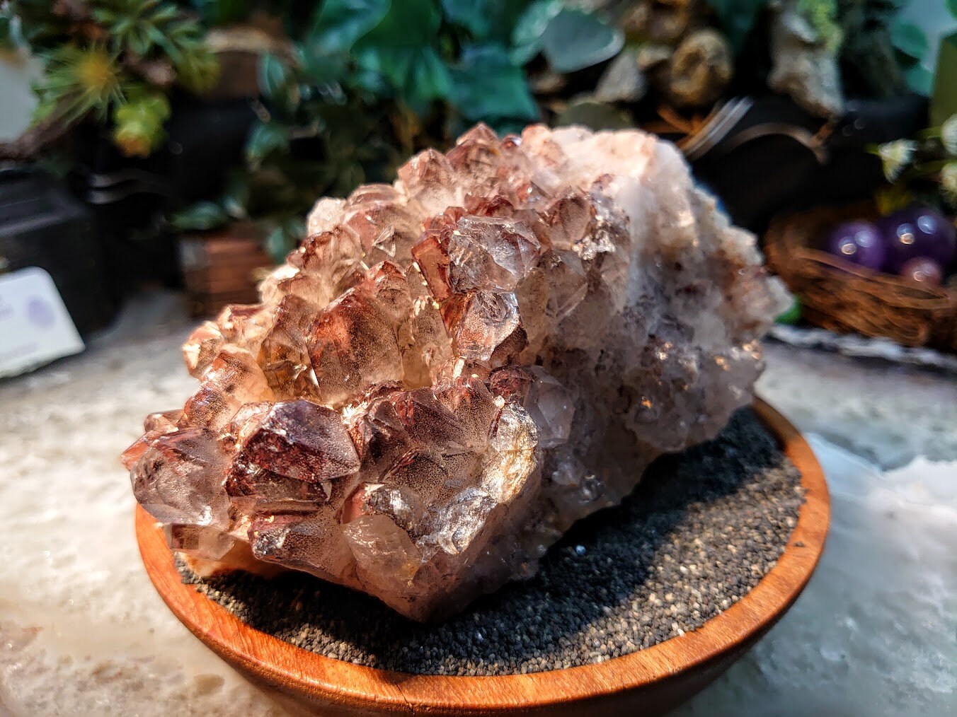 Awesome Hematite Quartz Cluster with Black and Red Phantoms from Zambia / 984g / Hematoid Quartz for Crystal Healing / Cabinet Size Class