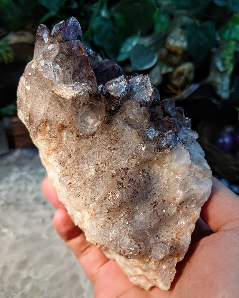 Awesome Hematite Quartz Cluster with Black and Red Phantoms from Zambia / 984g / Hematoid Quartz for Crystal Healing / Cabinet Size Class