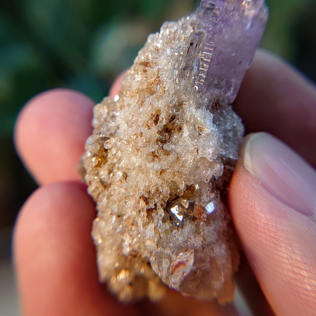 Shangaan Amethyst Crystal in Quartz Druzy from Zimbabwe for Collection / 27.33g / Meditation/ Miniature Class